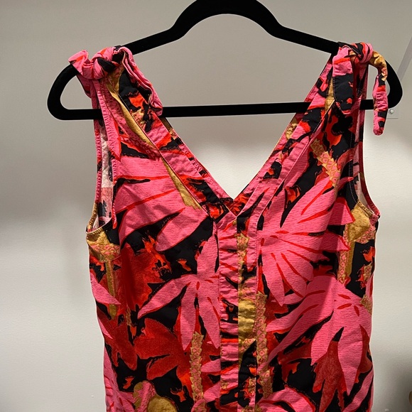 J. Crew Bruna Tie Shoulder Sleeveless Top in Antigua Leaves S - Picture 2 of 4